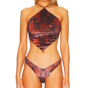 We Wore What Bungee Bandana Bikini Top & Delilah bikini bottom velvet